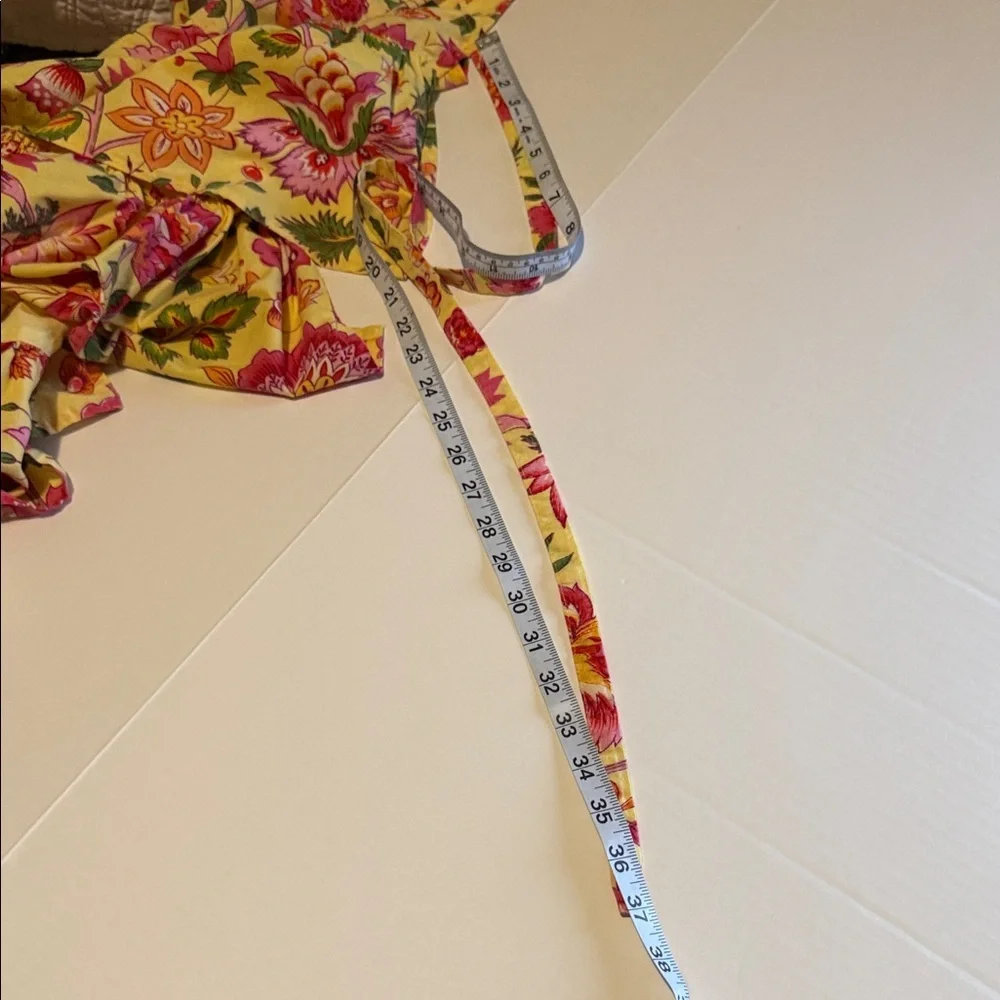 April Cornell Yellow Floral Tiered Apron